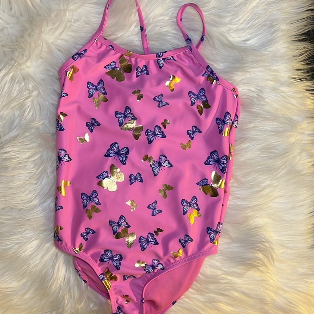 Boutique BMagical by Btween Butterfly with Gold Foil Detail Bathing Suit Size 6